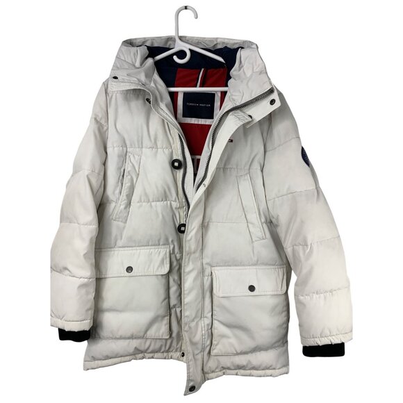 Tommy Hilfiger Mens White Puffer Jacket Size M - Picture 7 of 14